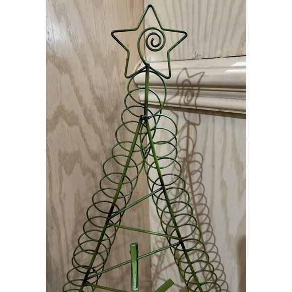 Green Metal Christmas Tree ~ Photo Card Letter Holder 25.5” Tall - Picture 3 of 4